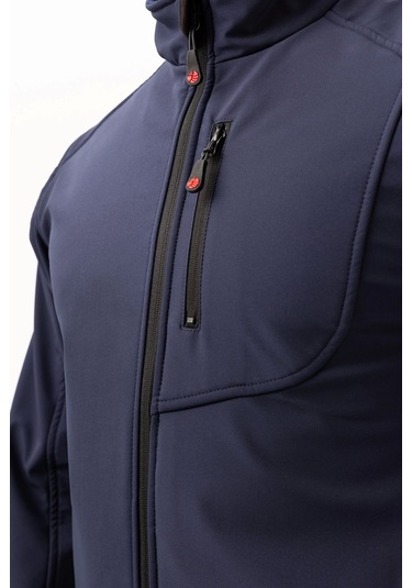 Salina Mont Erkek Su İtici Rüzgar Geçirmez Softshell Kışlık Outdoor Mont Lacivert
