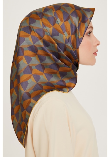 Yeni Sezon - 2024 Sonbahar Kış - Dj Saf İpek Eşarp 9204d01 S Sura - 03693 Hardal