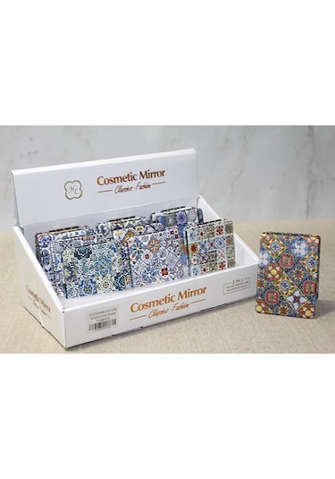 Taşlı El Aynası Dikdörtgen İnce Alk3740 Renkli