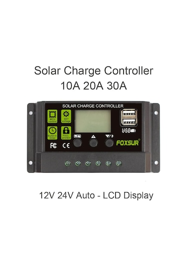 Pwm Güneş Kontrol Cihazı 12v/24v Otomatik Tanıma 10a 20a 30a Güneş Fotovoltaik Panel Kontrol Cihazı 20a