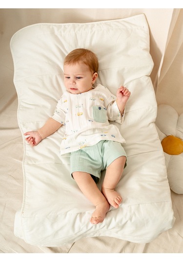 Jakarlı Örme Tişört Şort Takım Mint