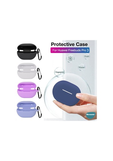 Microsonic Huawei Freebuds Pro 4 Kılıf Askılı Mat Silikon Mavi