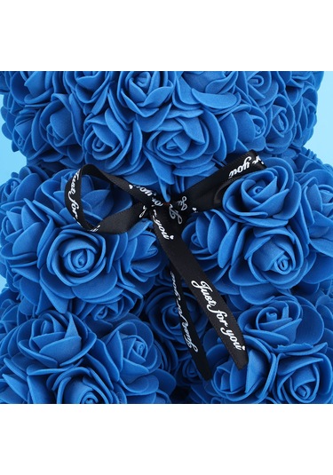 Springsun Mavi Sonsuz Çiçekli Ayı Dekorasyon, Sevgi Hediyesi İçin Ornmanlı Yapay Gül, Ev Dekoru Ve Romantik Etki Sağlar