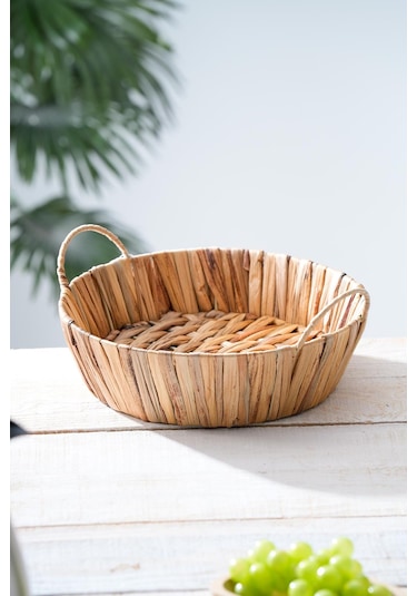 Wicker Hasır Ekmek Sepeti - 27 Cm Kahverengi