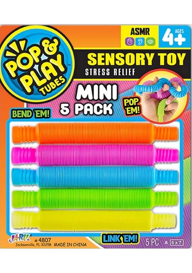 Pop Play Tubes Duyusal Stres Oyuncağı Mini 5'li Yeşil