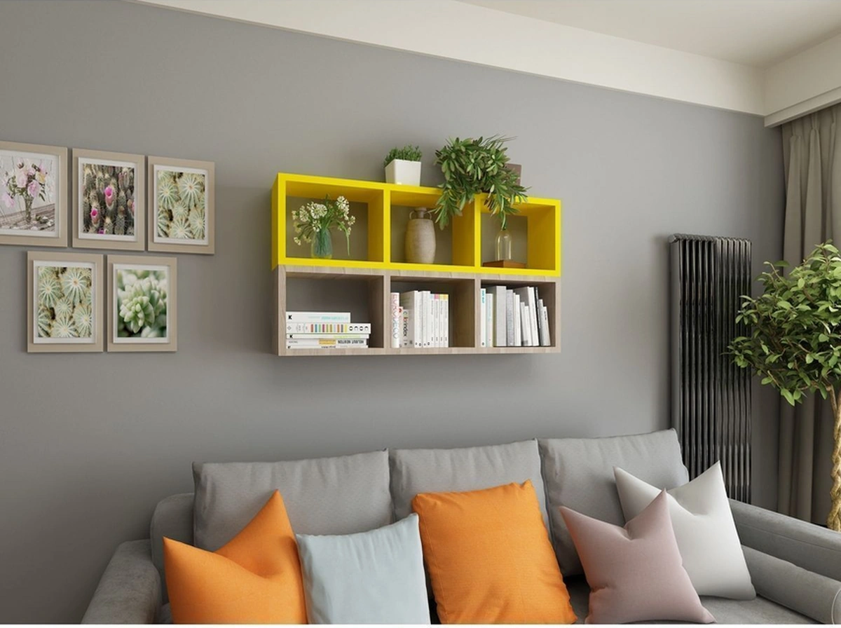 Kitaplık Duvar Rafı Mobilya Ikili Renkli Takım Sarı Cordoba Sarı-cordoba