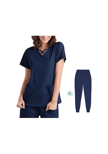Suntek Kadın Scrubs Kozmetoloji Pet Shop Xl-lacivert