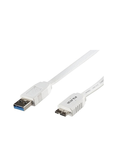 Harici Harddisk Kablosu Micro Usb 3.0 Hdd Kablo Beyaz 1 Metre
