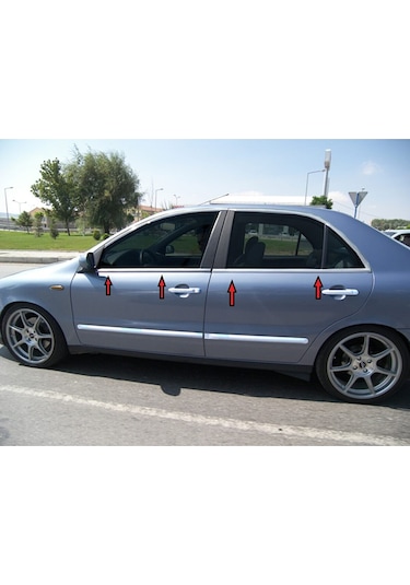 Fiat Marea 1997-2002 Krom Paslanmaz Cam Çıtası 4 Parça