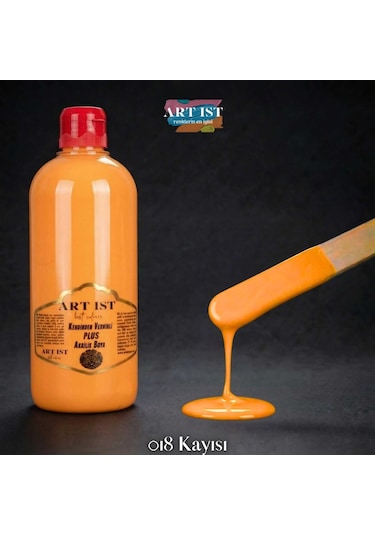 Kendinden Vernikli Plus Vernikli Akrilik Boyalar - 018 Kayısı Ahşap, Taş Tozu, Hobi, Dıy