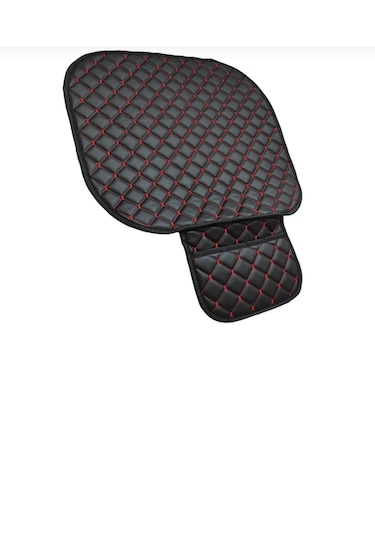 Universal Oto Koltuk Minderi Üçlü Set Lüks Kapitone Siyah Kırmızı