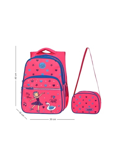 Waddell Pembe Balerin İlkokul Çantası Beslenme Çantalı 6003