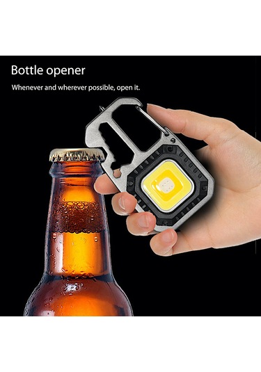 MSO Outdoor VIP Kalite Multifonksiyonel Karabina & Led Fener Gümüş