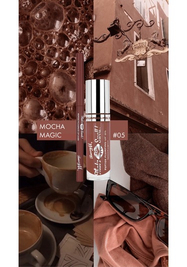 Barry M That's Swell Peptide Dudak Lip Gloss Set Lip Liner Ve Lip Gloss Mocha Magic Çikolata Kahvesi