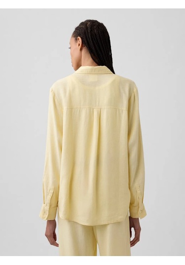 Gap V-lınen Easy Shırt Sarı