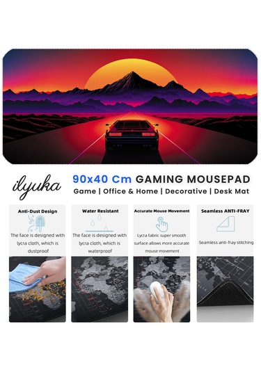 İlyuka Mousepad 90x40cm Büyük Boy Xxl Mp489040 Car Ride