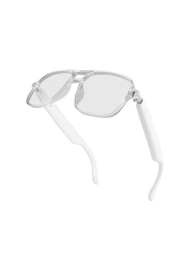 Honeybeeshop Lıfebee Beyaz Akıllı Ses Gözlük Dokunmatik Kontrol Kablosuz Kulaklık Mikrofon Usb Şarj Eller Serbest Aramalar Sesli Asistan Uyumlu