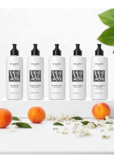 Wellness Exclusive White Tea & Apricot Shampoo 380 ML + Conditioner 380 ML + Shower Gel 380 ML + Hand Wash 380 ML + Hand & Body Lotion 380 ML