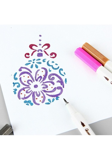 Novahub B5 Boyama Şablonu Seti: 12 Desen İle Beyaz Yaratıcı El Sanatları & Fotoğraf Albüm Tasarımı Beyaz