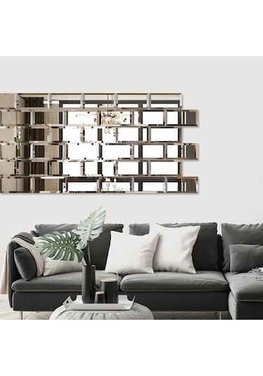 Ayna - 10'Lu Takım Tuğla Modelli Ayna - 25Cm X 12,5Cm Çok Renkli