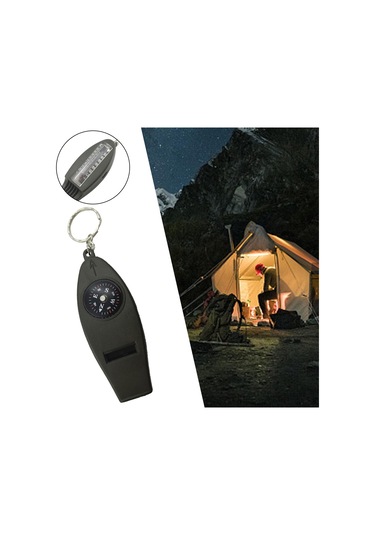 Suntek Düdük Termometre Combo Survival Taşınabilir Siyah