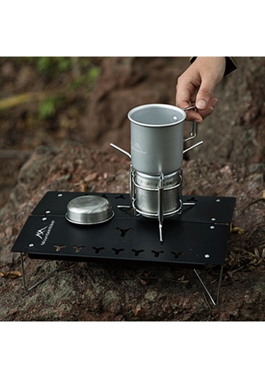 Geeksen Dışarıda Taşınabilir Paslanmaz Çelik Alkol Ocağı - Piknik Kamp Pişirme Ve Su Kaynatma Aleti Gümüş