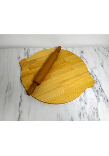 57Cm Çapında %100 Cam Tezgâh Üstü Yufka Sofrası Merdane