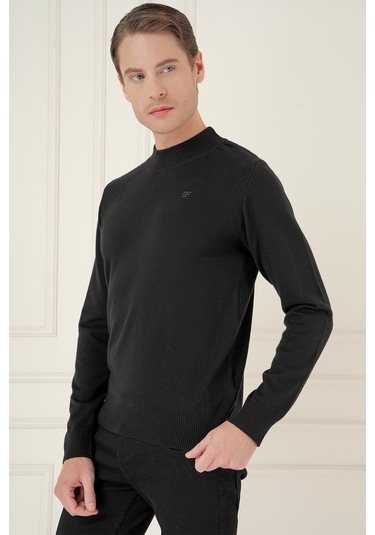 Tr 876 Slim Fit Siyah Klasik Triko Siyah