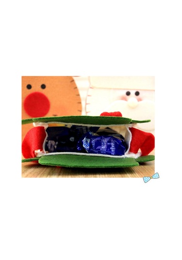 Geeksen Korkusuz Kumaş Noel Hediye Çantası - Kar Tanrısı Desenli Şeker Çantası, Büyük Kapasiteli Noel Dekorasyonu