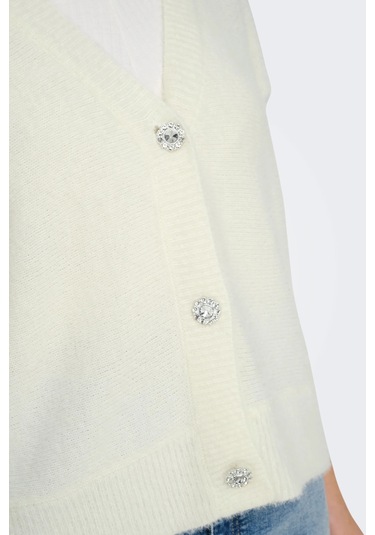 Only Kadın Onlella Düğmeli Uzun Kollu Örme Hırka 15259564 Ekru Ekru