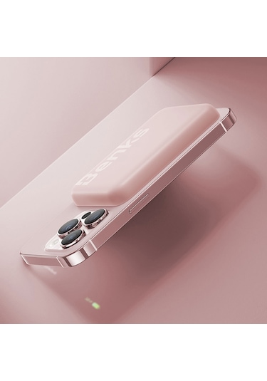 Magsafe Powerbank Benks Mp10 İnce Tasarımlı Powerbank 6000mah Pembe