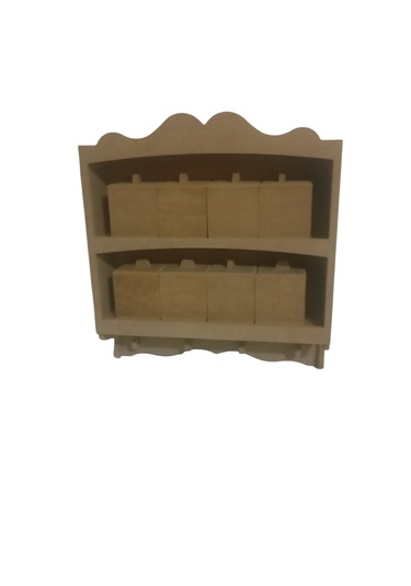 Ahşap 8 Bölmeli Baharatlık Raflı Ve Kapaklı Düzenleyici Ahşap