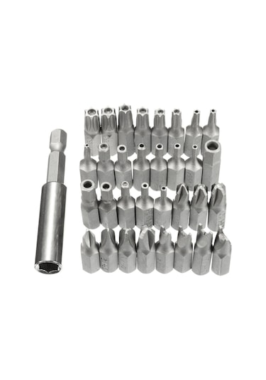 Konesam 33 Parça Boş İçli Tornavida Ucu Seti - Elektrikli Tornavida Ve Matkap Uçları - Manyetik Tutucu İle Kırmızı Crv Malzeme