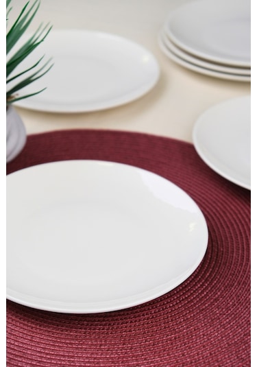 Tabak Evi Porselen Chic Servis Tabağı 24,50cm 6 Lı Krom