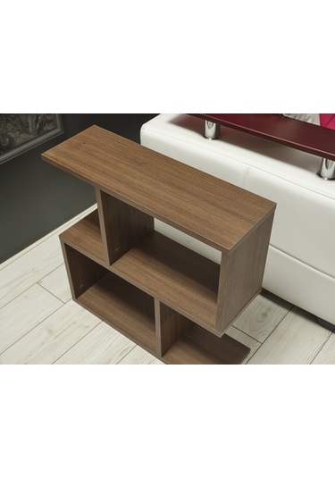 Alfa Yan Sehpa Kitaplık Ceviz