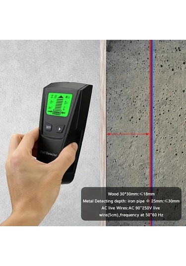 Xuweiwei 3sü 1 Çiftlik Bulucu Duvar Tarama Lcd Ekranlı Hassas Çiftlik Sensörü Turuncu Ahşap Metal Ac Kablo Dedektörü Otomatik Kapanma