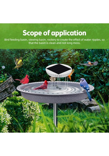 Xindoker Güneş Enerjili Su Dalga Üretici - Ip65 Su Geçirmez, 5v 2w Güneş Panelli, 1500mah Pil, Kuş Banyosu Ve Akvaryumlar İçin