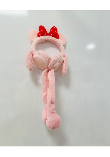 Gala Sesli Harektli Mıckey Mause Çocuk Peluş Kulaklık Pembe