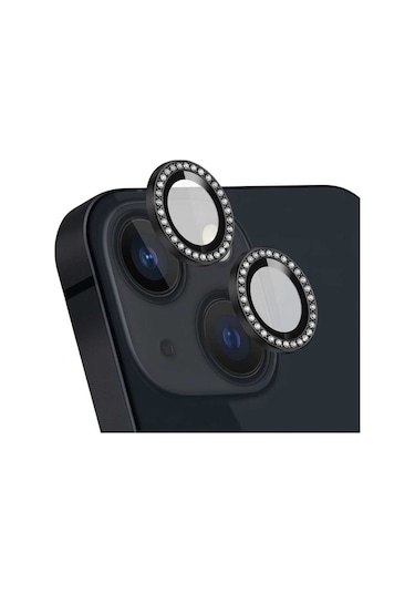 Apple Uyumlu iPhone  11 Taşlı Kamera Lens Koruyucu Siyah