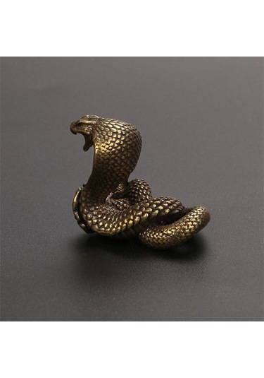 Antik Bronz Kobra Heykeli Süs Zodyak Yılan Minyatür Figürler Bakır Masaüstü Dekorasyon Çay Evcil Hayvan Dekor Aksesuarları Zanaat