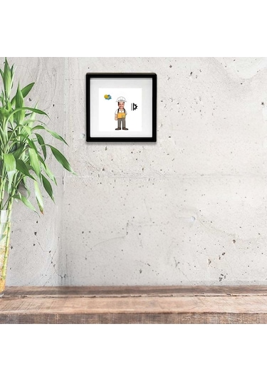 Mühendislere Özel Resimli Yapışkanlı Sök Tak Paspartulu Pola Çerçeve 1 Adet