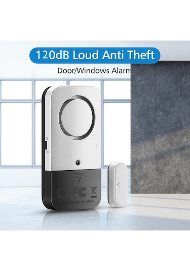 Symbee Ev Güvenliği İçin Kablosuz Pencere-kapı Alarm Sensörü, Akıllı Ev Sistemine Uyumlu, Düşük Enerji Tüketimi, 4'lü Set, 120db Alarm