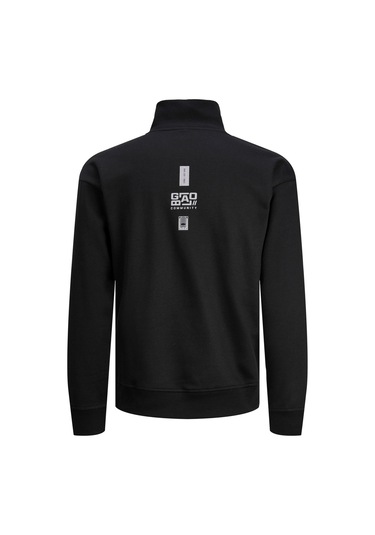 Jack&jones Dik Yaka Regular Fit Siyah Erkek Sweatshirt 12242262 001