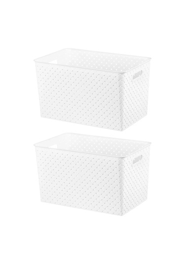 El Casa Kapaklı Saklama Sepeti 2'li, 14 Lt 28910634 Beyaz