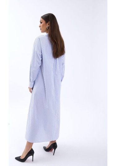 The İstanbul 5857 Elbise-washington Çizgili Altın