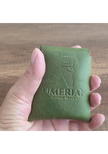 Sumerian Leather Craft Deri Sigara Kılıfı Yeşil 2