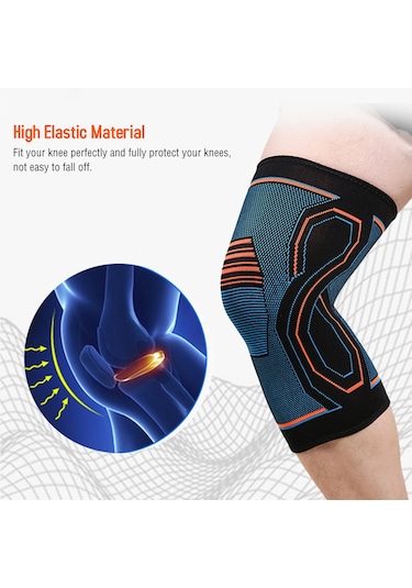 Moveevo Yüksek Esneklikli Diz Protektörü - Spor Ve Günlük Kullanım İçin Diz Eklemine Stabil Destek Sağlar, Baskıyı Azaltır - Mavi, S Beden Çok Renkli