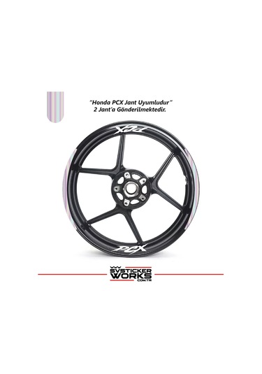 Honda Pcx Motosiklet Jant Şeridi Sticker Set Ay Modeli Hologram