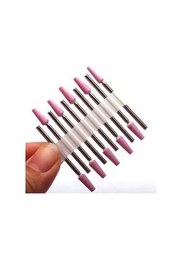 10 Adet Elmas Freze Kesicisi Tırnak Matkap Ucu Elektrikli Manikür Makinesi Tırnak Eti Temiz Dosyaları Ekipman Aksesuarları Araçları Bej Kahve