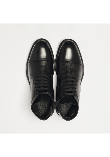 Bot Erkek Og-351 John May Siyah Deri Siyah